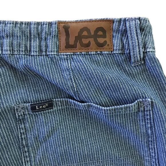 LEE Hickory Stripe Denim Utility Pants  Tapered leg Drawstring  SZ 8 - Picture 5 of 10